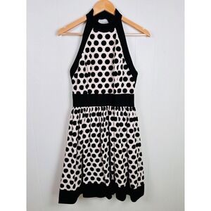 Vintage A.J. Bari Lord & Taylor Polka Dot Halter Dress Party Cocktail Retro Sz 6
